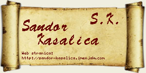 Šandor Kasalica vizit kartica